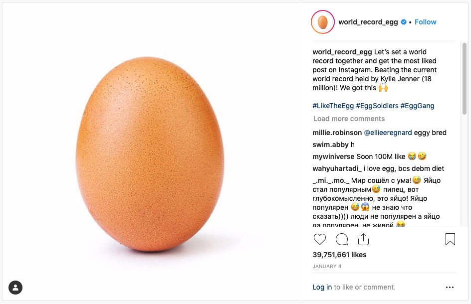 A photo of an egg is the post on Instagram, beating record held by Kylie Jenner - Professional Language Services Professional Language Services